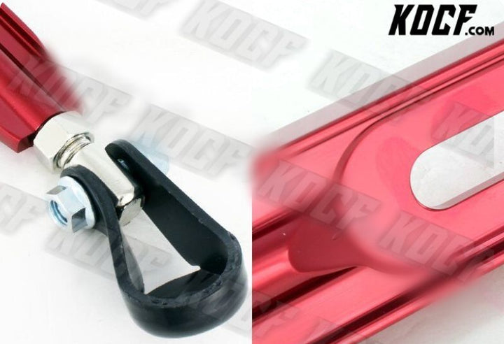 For 1996-2000 Honda Civic Red CNC Aluminum Lower Front+Rear Strut Tie bar 2pcs - KOCF.com - Car Parts