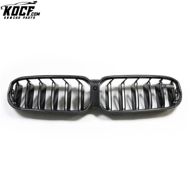 G30 LCI Dual Slats Carbon Fiber Front Grille For BMW 5 Series G30 Facelift 2021Front Kidney Grilles