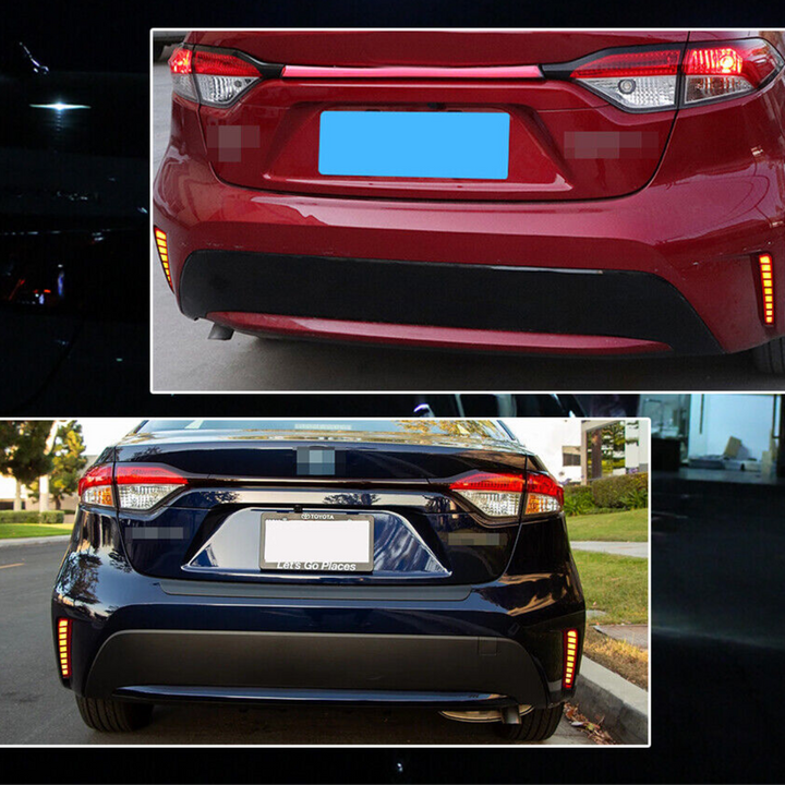 Rear Bumper LED Reflector Turn Signals for 2020-2023 Toyota Corolla Sedan E210