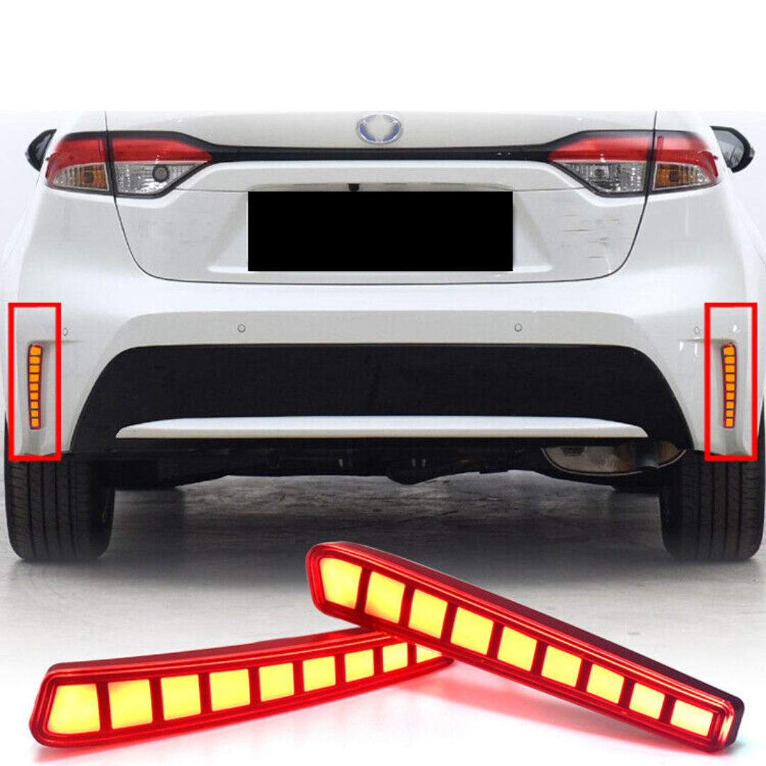 Rear Bumper LED Reflector Turn Signals for 2020-2023 Toyota Corolla Sedan E210 - VIP Price