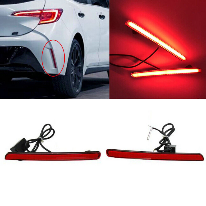 Rear Bumper LED Reflector Brake & Turn Signals for 2020-2023 Toyota Corolla Hatchback