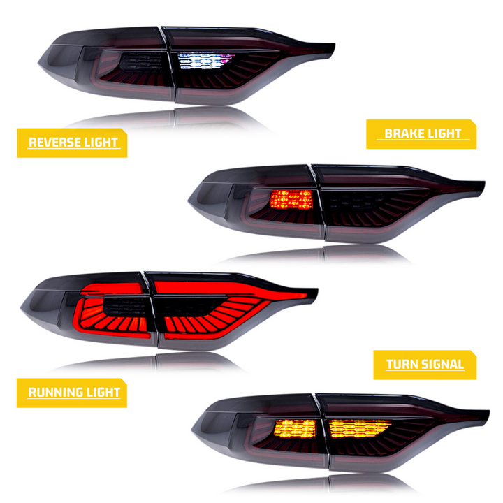 V2 Tail Lights 5 Piece Kit for 2020-2023 Toyota Corolla Sedan