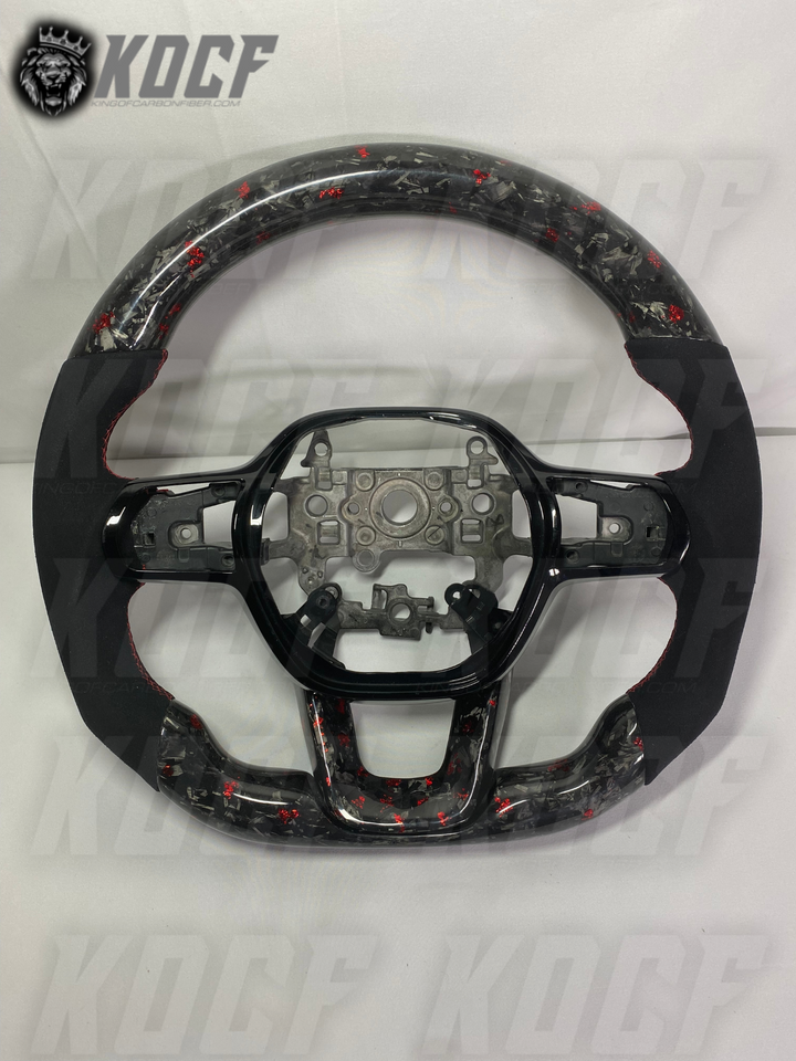 2022+ 11th Gen Civic Steering Wheel 11Gen Compatible  (Customizable) Real Carbon Fiber - KOCF.com - Car Parts