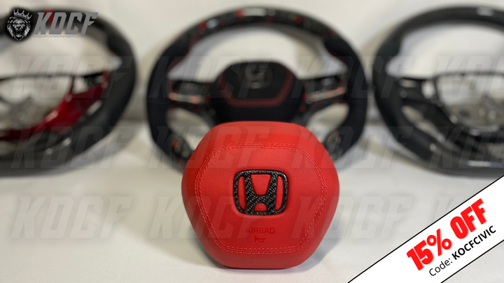 2022+ 11th Gen Civic Steering Wheel 11Gen Compatible  (Customizable) Real Carbon Fiber - KOCF.com - Car Parts