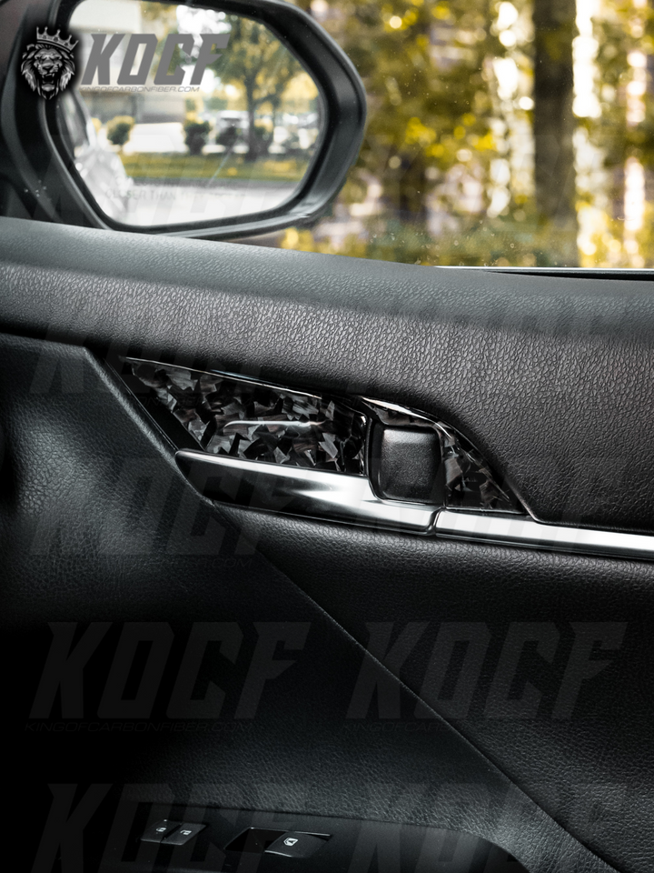 Camry Carbon Fiber Int. Door Handle Inserts Overlays 2018-2023 Toyota Camry Compatible - KOCF.com - Car Parts