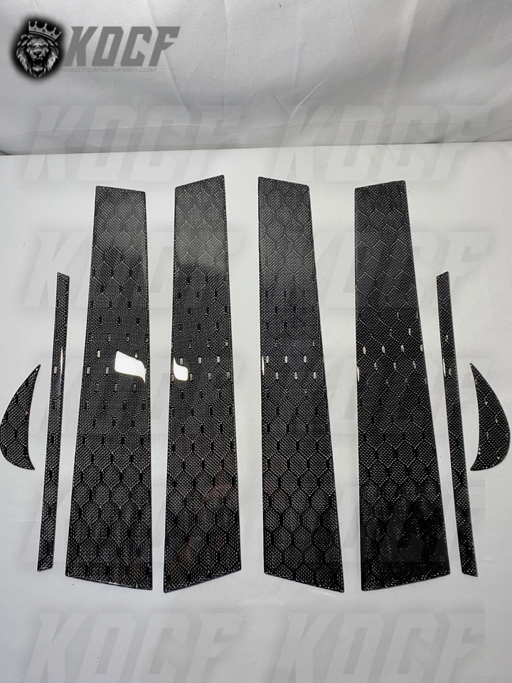 Carbon Fiber B Pillars Door Window Overlays Toyota Camry 2018-2023 Compatible - KOCF.com - Car Parts