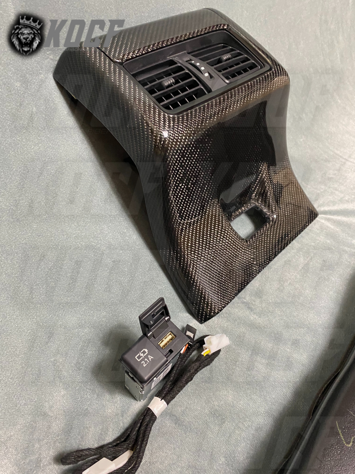 Rear AC Vent USB Port Center Panel Carbon Fiber 2018-2023 Toyota Camry Compatible - KOCF.com - Car Parts