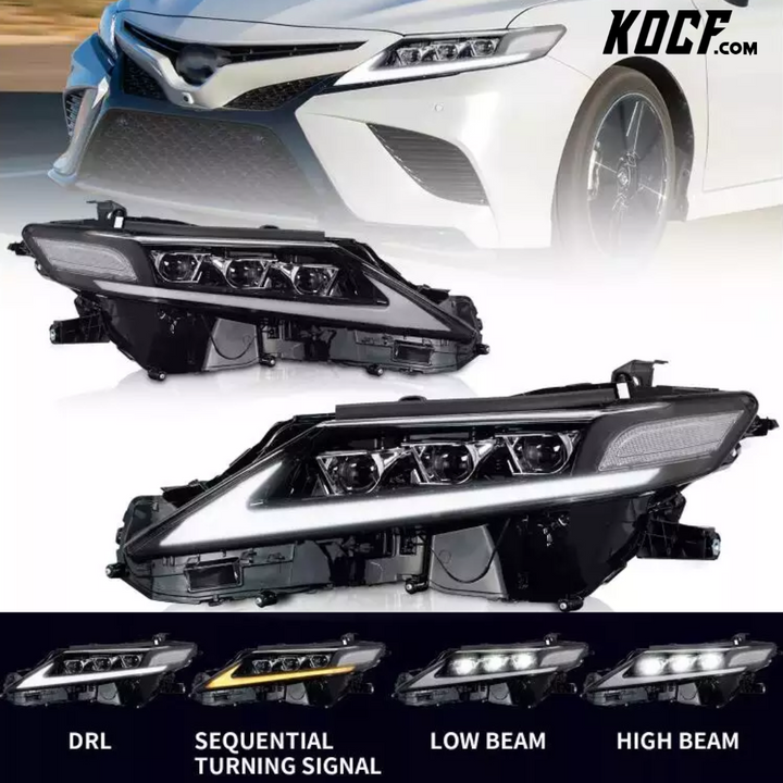 Lexus Style Triple or Double Beam Demon Headlights Compatible for 2018-2024 Toyota Camry