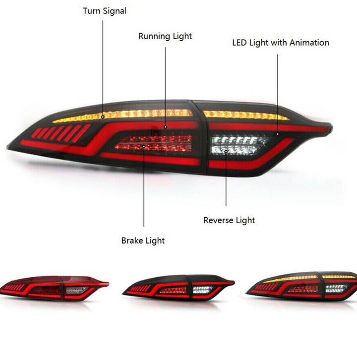 V1 Tail Lights 5 Piece Kit for 2020-2023 Toyota Corolla Sedan e210 - VIP Price