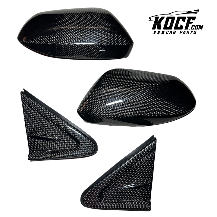 Carbon Fiber Mirror Caps / Triangle Corners Replacements Compatible for e210 2019-2023 Toyota Corolla