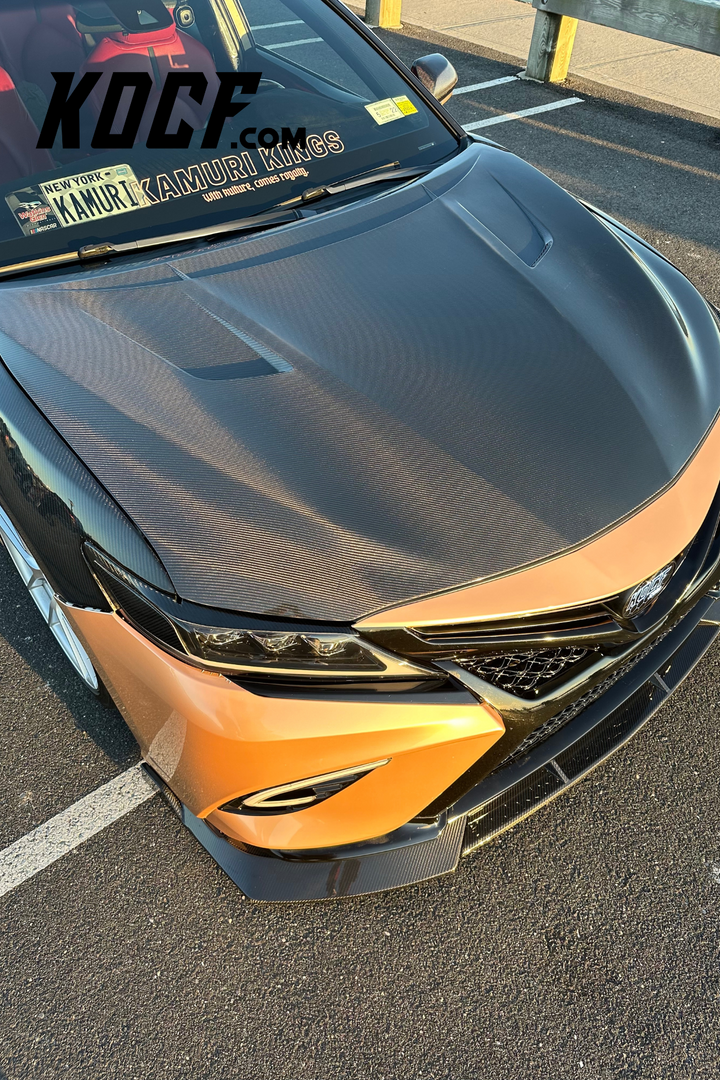 V1 Carbon Fiber Engine Hood Bonnet Cover Compatible For 2018-2024 Toyota Camry - VIP Price