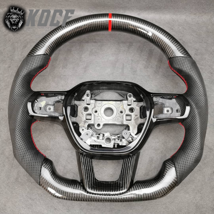 2022+ 11th Gen Civic Steering Wheel 11Gen Compatible  (Customizable) Real Carbon Fiber - KOCF.com - Car Parts