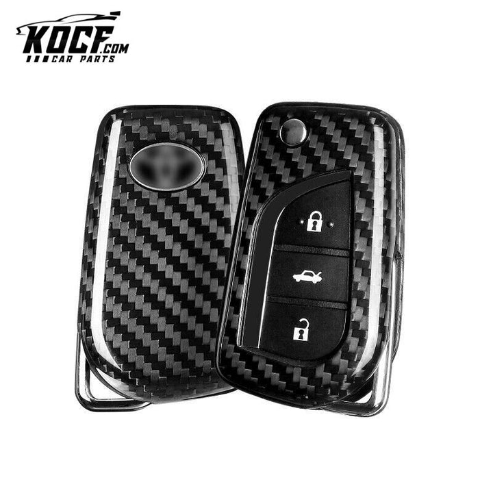 Key Fob Cover for 2018-2024 Toyota Camry Compatible Real Carbon Fiber