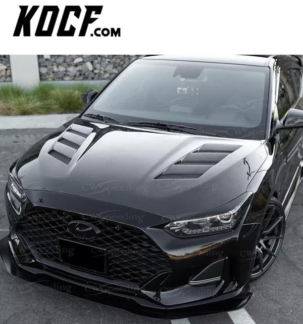 CARBON FIBER ENGINE HOOD BONNET FOR 2019-2021 HYUNDAI VELOSTER