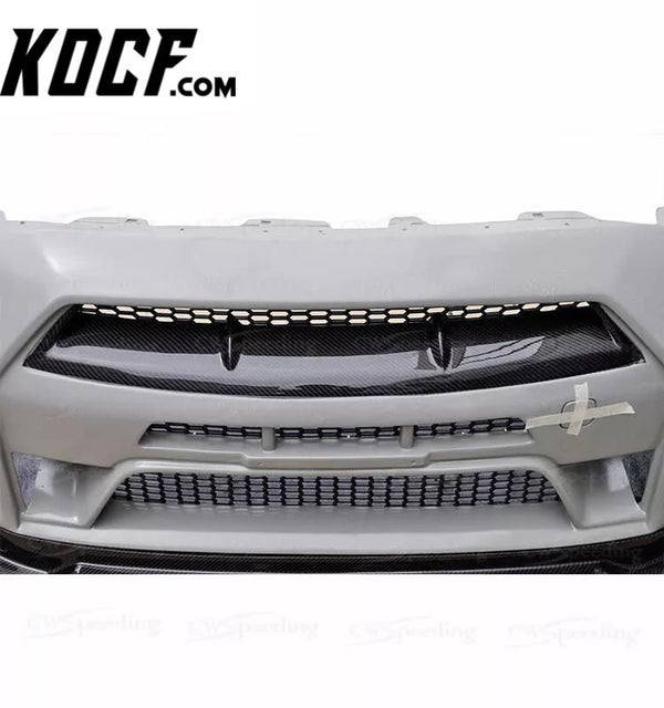 2008-2016 HALF CARBON FIBER FRONT BUMPER WITH LIP FOR NISSAN GTR R35