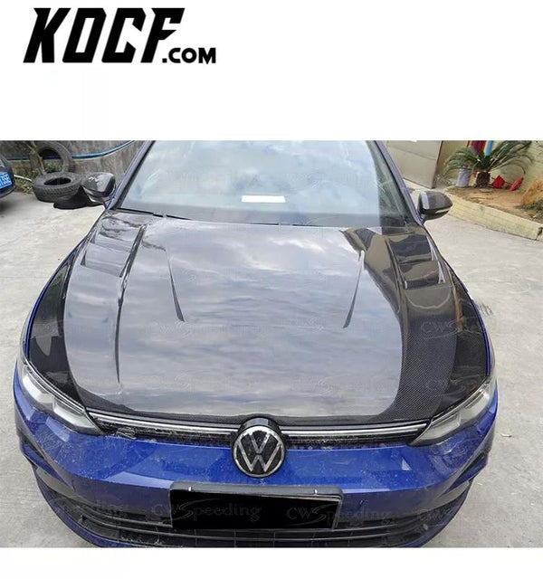 B STYLE CARBON FIBER ENGINE HOOD BONNET FOR 2019-2018 VW GOLF 8 BODY KIT