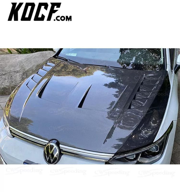 E STYLE CARBON FIBER ENGINE HOOD BONNET FOR 2019-2022 VW GOLF MK 8 BODY KIT