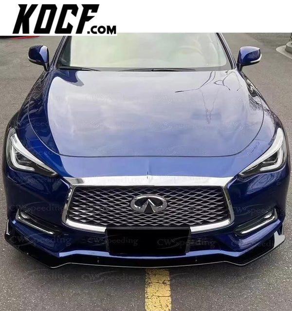 A STYLE CARBON FIBER FRONT BUMPER LIP FOR 2016-2019 INFINITI Q60 FRONT LIP