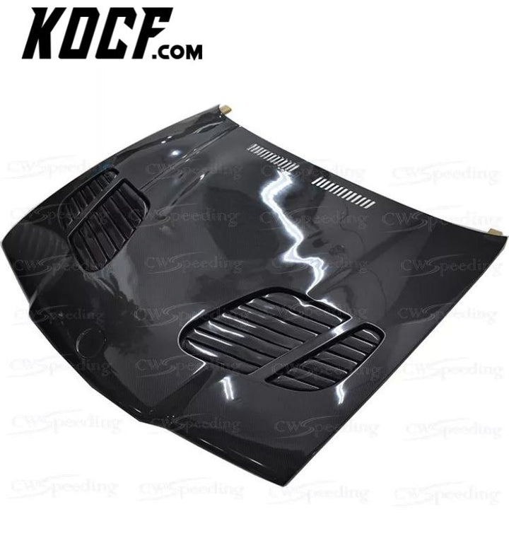 1990-1998 GTR STYLE CARBON FIBER ENGINE HOOD BONNET FOR BMW 3 SERIES E36 COUPE 2D