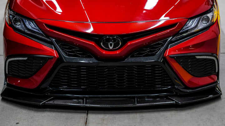 CF Front Lip for 2018-2024 Toyota Camry Compatible Real Carbon Fiber Front Bumper Body Kit Lip