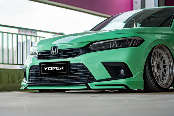 Yofer V3 4pc Front Lip for 11th Gen 2022+ Honda Civic Compatible Front Bumper Body Kit Lip