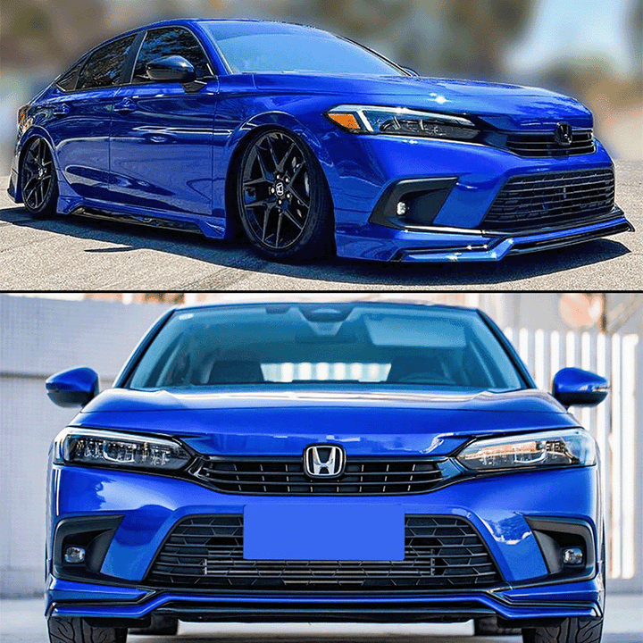 Yofer 1 Piece V2 Deluxe Front Lip for 11th Gen 2022+ Honda Civic Compatible Front Bumper Body Kit Lip