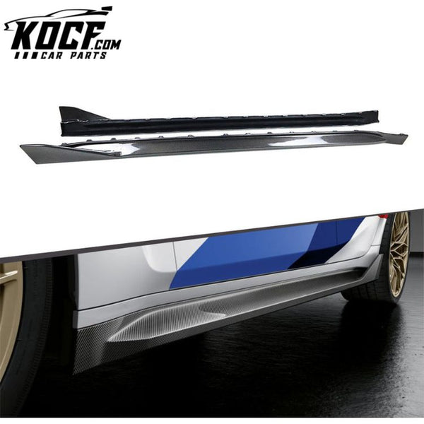 Car Body Kits Side Extension MP Type Dry Carbon Fiber Side Skirts For BMW G80 M3 2021+