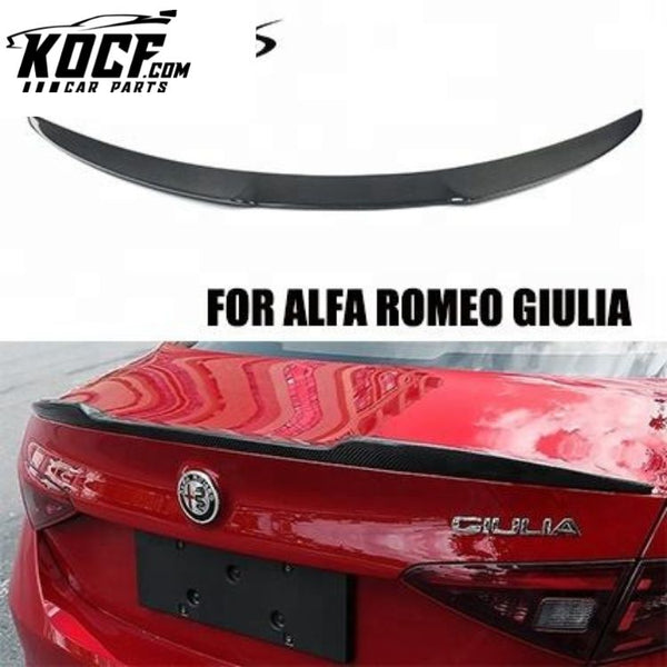 For Alfa Romeo Giulia Car Carbon Fiber Rear Trunk Spoiler Lip 2017+