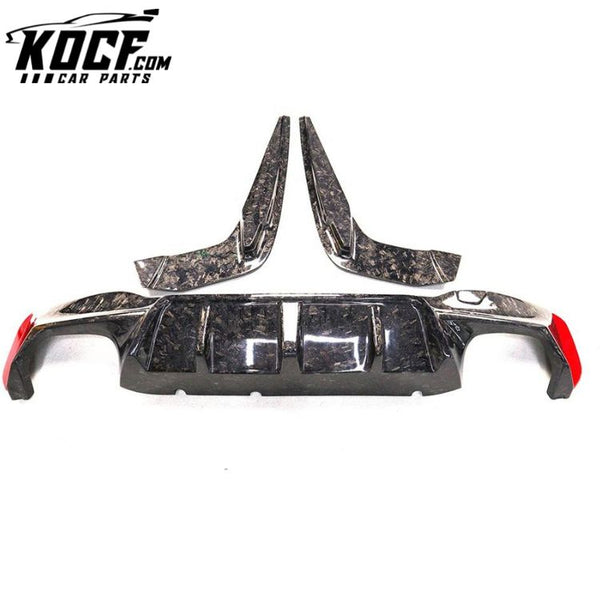 Forged Carbon Fiber Auto 3D type Rear Diffuser With Splitter For BMW F90 M5 2018+