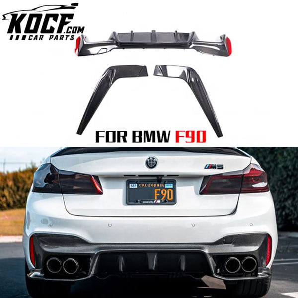 Auto Carbon fiber rear body kit for BMW M5 F90 2018+ Carbon Fiber rear diffuser lip with splitter