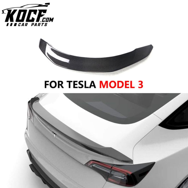 Bumper Car Parts V Type Car Accessories Carbon Rear Spoiler For Tesla model 3