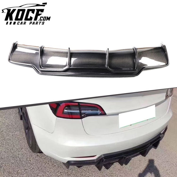 Bumper Car Parts V Type Car Accessories Carbon trunk rear Diffuser For Tesla model 3