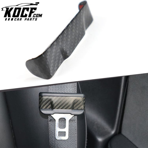 Car Interior Trims Dry Carbon Fiber Seat Belt Cover For Tesla Model 3 2017+