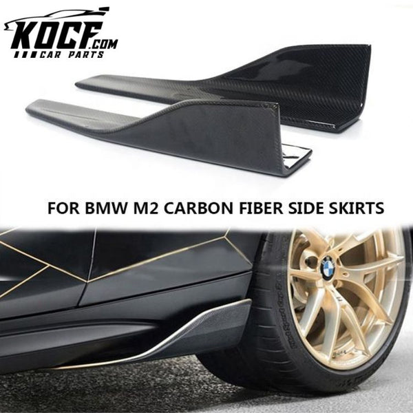 CAR BLACK CARBON FIBER SIDE SKIRTS FOR BMW M2 F87 SIDE SKIRTS