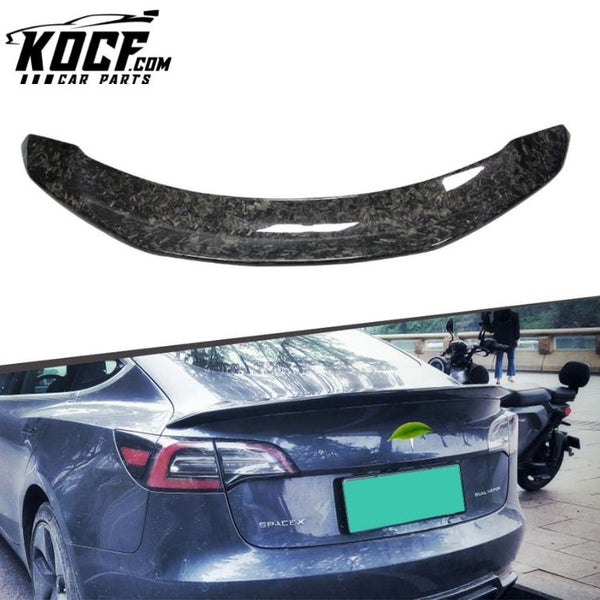 Forged Carbon Fiber Model 3 V Type Rear Trunk Spoiler For Tesla Model 3 Car Spoilers