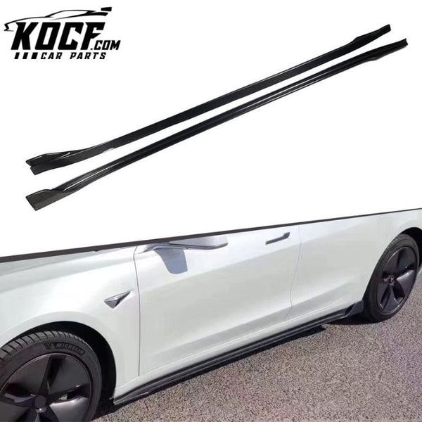 For Tesla model 3 Car accessories Carbon Fiber Car Parts Side Skirts