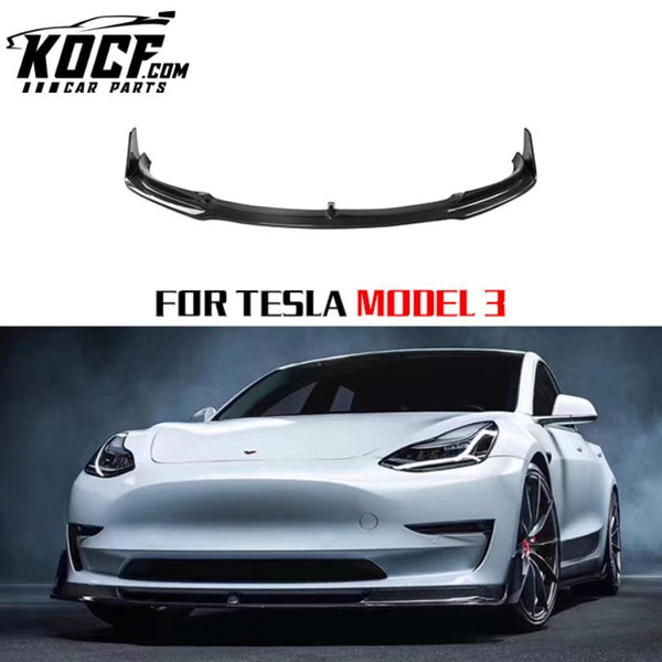 Bumper Car Parts Car Accessories Carbon Front Bumper Lip For Tesla model 3