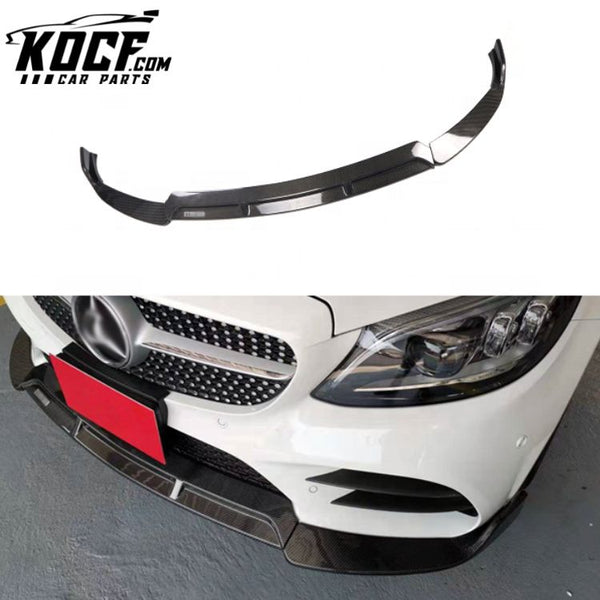 Carbon Fiber 3 Pcs BB Type Front Lip For Mercedes Benz W205 2019