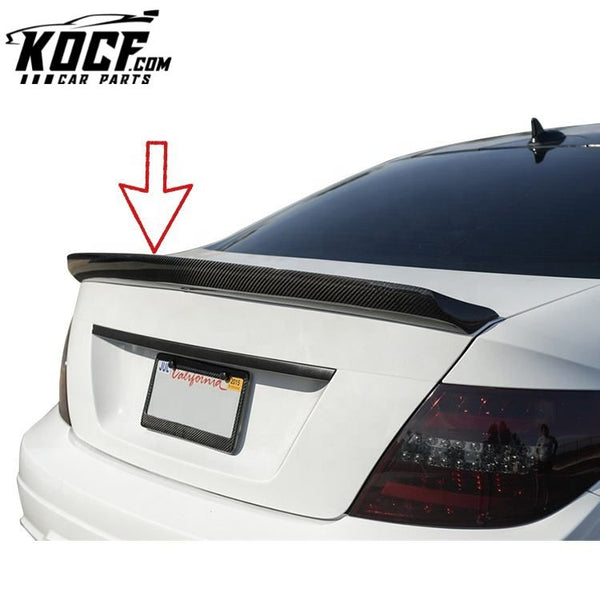 V Style Carbon Fiber Rear Spoiler For Mercedes Benz W204 4 Doors 2008-2013