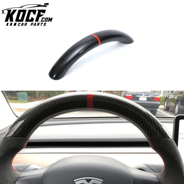 Dry Carbon Steering Wheel Top Cover Trims For Tesla Model 3 Model Y