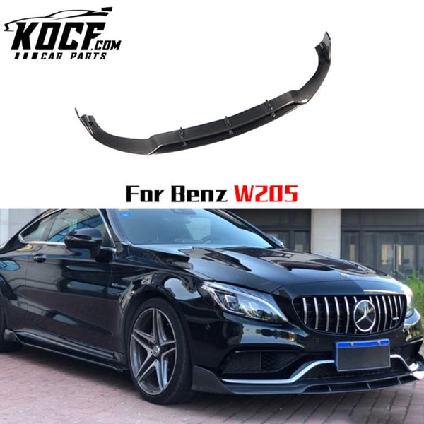 For Mercedes Benz W205 Carbon Fiber Sport Bumper Front Lip Spoiler-BB Type 2014-2018