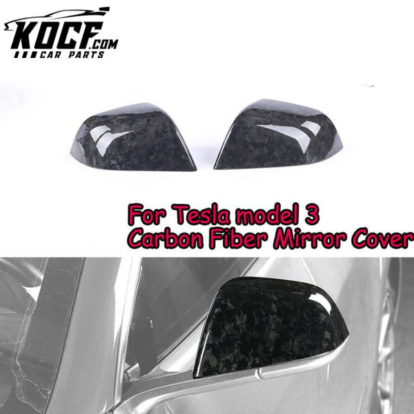 Auto Rearview Add On Forged Carbon Mirror Cover For Tesla Model 3