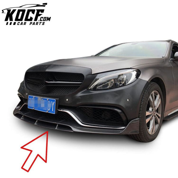 Carbon Fiber Bumper Front Lip Spoiler-BB Double Type For Mercedes Benz W205 Sport 2014-2018