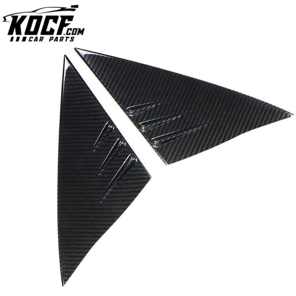 Gloss Carbon A Pillar Triangle Decoration Trims 2 pcs For Tesla Model Y