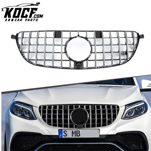 ABS GT Style Car Front Bumper Grill Mesh Grille For Mercedes Benz GLE Class W166 2015-2019