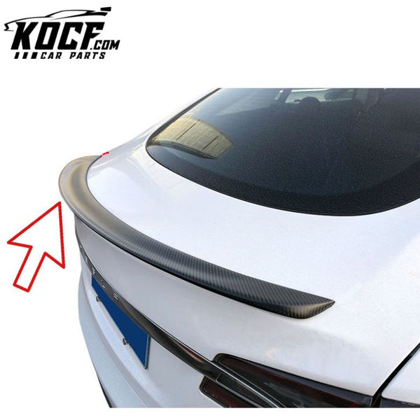 Carboss Spoilers Carbon Gloss Black Rear Ducktail Spoiler For Tesla Model S 2012-2016