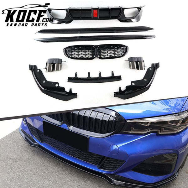 Wholesale Front Lip Diffuser ABS Gloss Black Car Body Kit For BMW 3 Series G20