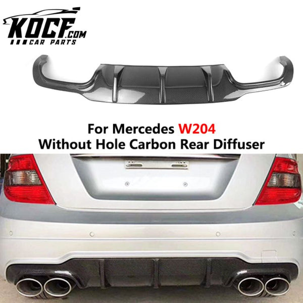 Auto Carbon Fiber Bumper Rear Diffuser Lip Fit For Mercedes Benz W204 C63 2011-2014