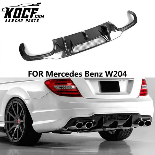 Car tail bumper diffuser rear body kits for Mercedes Benz W204 C63 carbon fiber 2011-2014