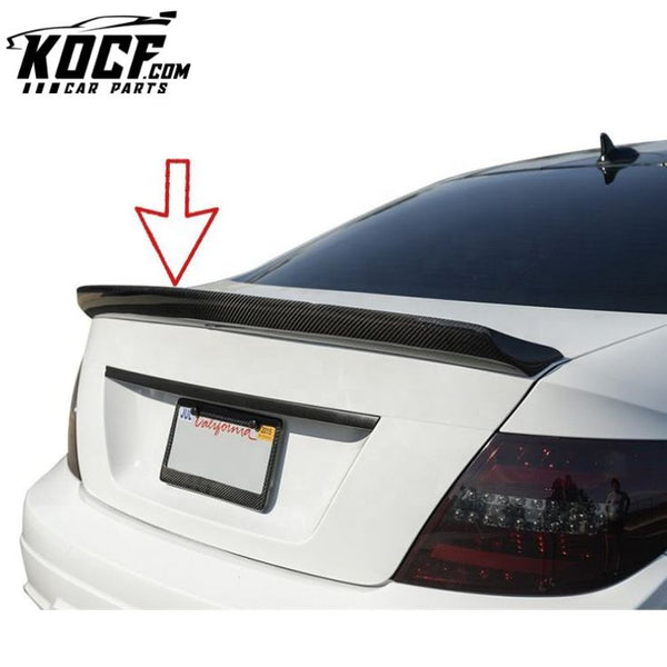 Auto V type Carbon Rear Trunk Spoiler for Mercedes Benz W204 4 Doors 2008-2013 Rear Wing